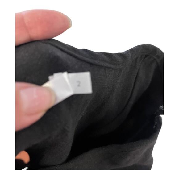 Revolve Natalie Rolt Daisy Linen Strapless Mini Dress Scalloped Edge Black Sz 2 - Picture 14 of 16